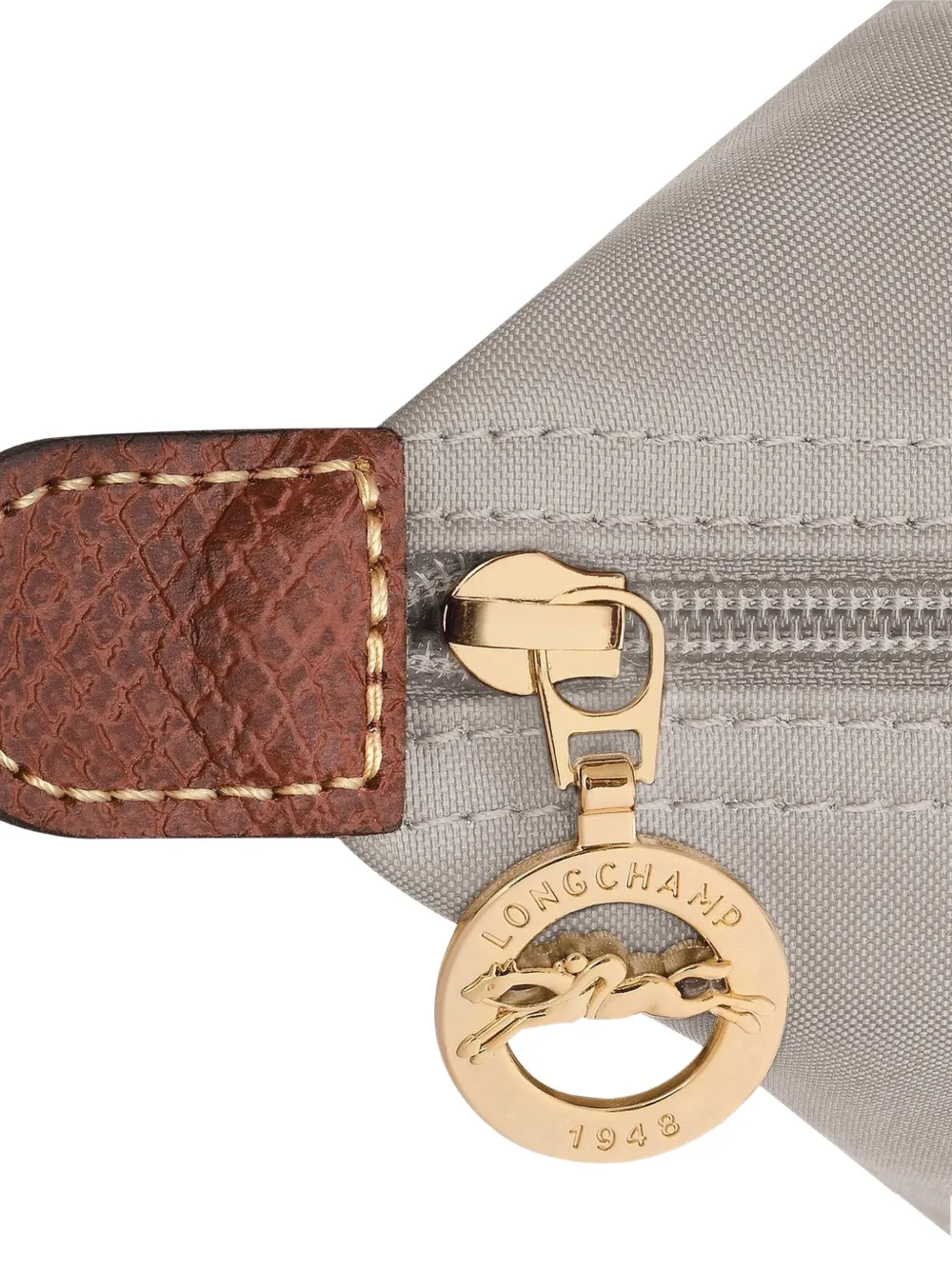 Longchamp Le Pliage shopper met leren afwerking Beige