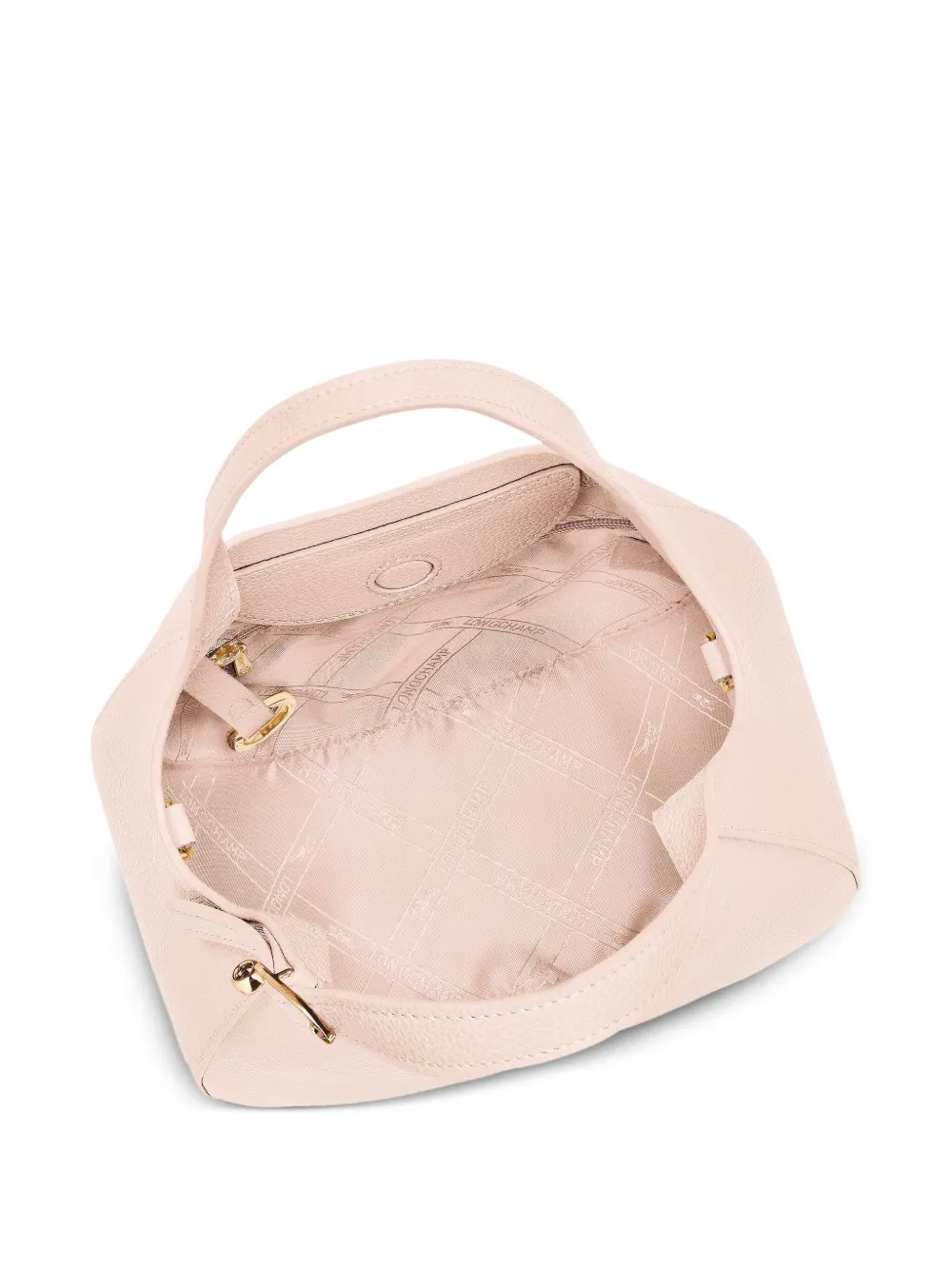 Longchamp Le Foulonné 小号粒面皮质托特提包 In Pink