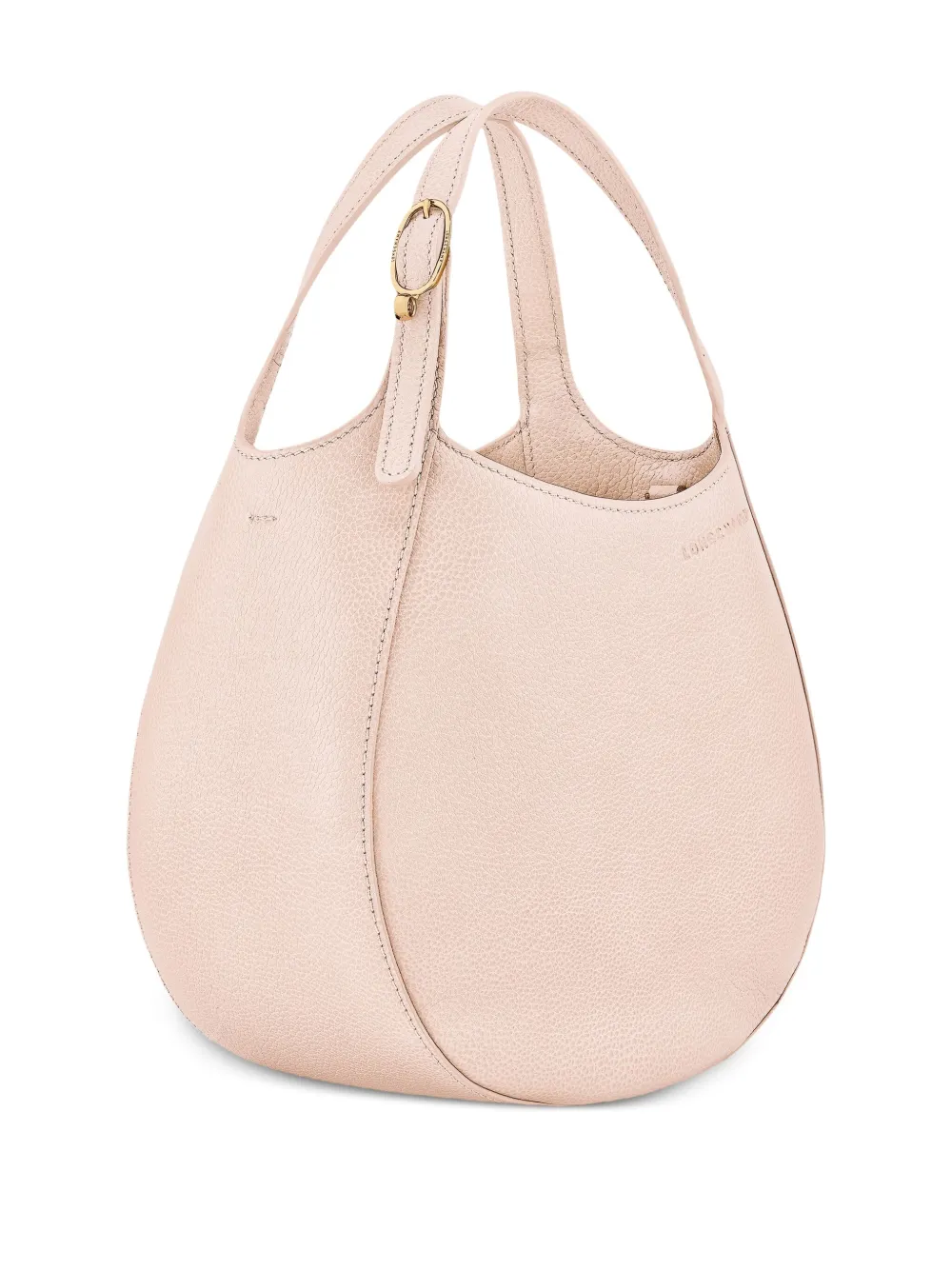 Longchamp Le Foulonné 小号粒面皮质托特提包 In Pink