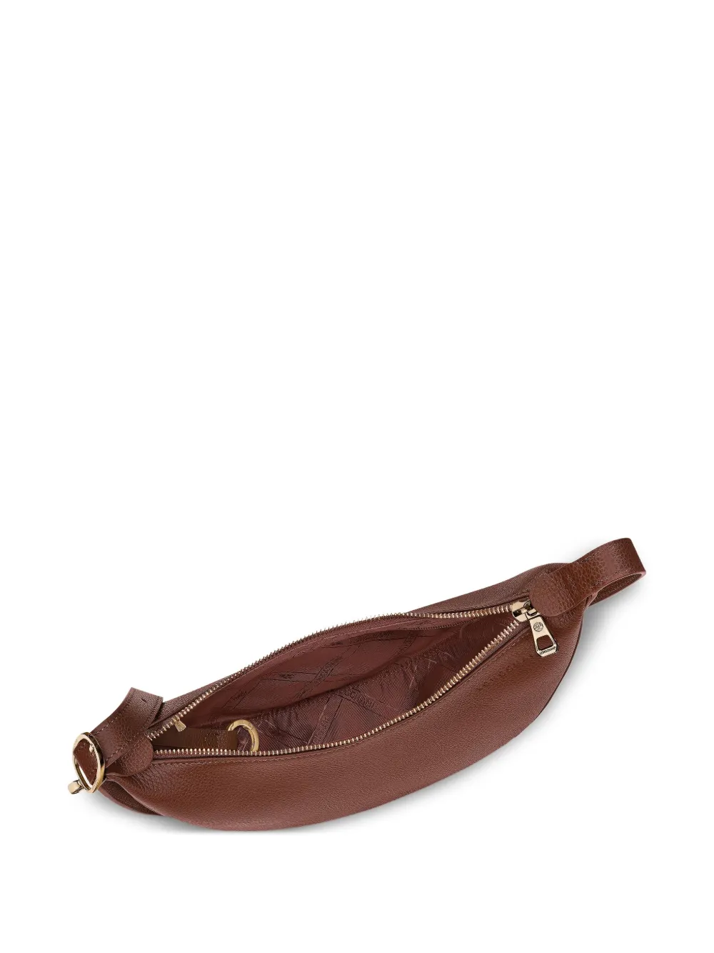 Longchamp Le Foulonné 粒面皮质小号斜挎包 In Brown