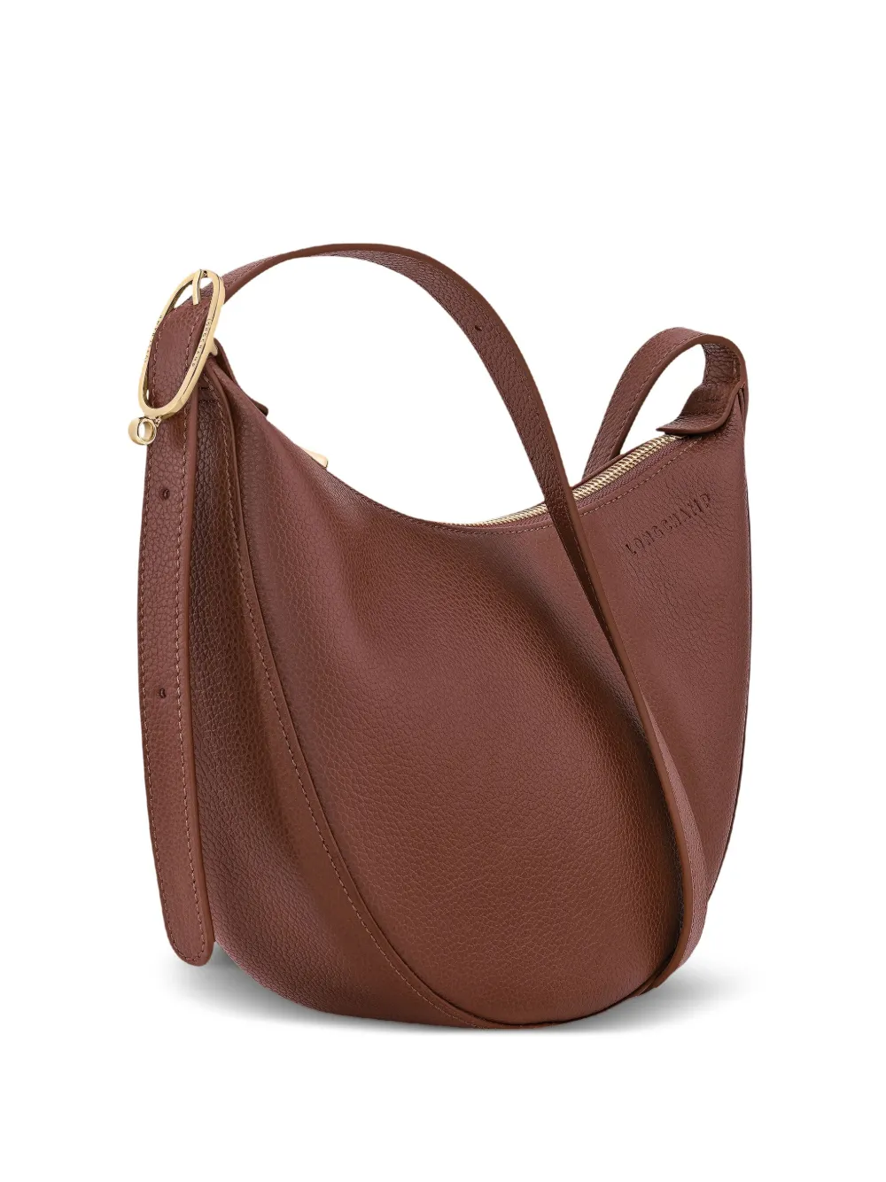 Longchamp Le Foulonné 粒面皮质小号斜挎包 In Brown
