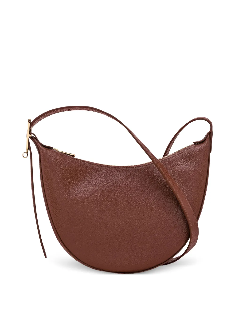 Longchamp Le Foulonné 粒面皮质小号斜挎包 In Brown