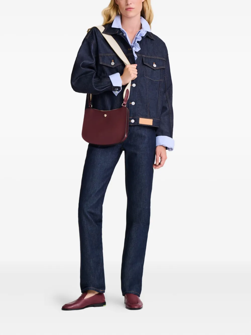 Longchamp Kleine Épure crossbodytas met logo Bruin