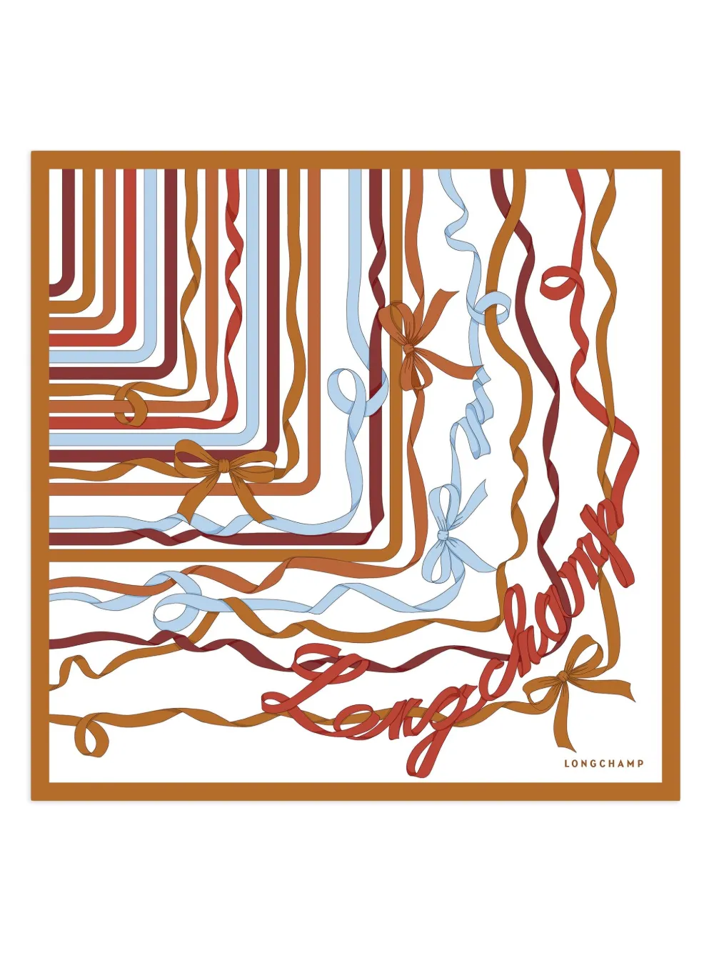 Longchamp プリント シルクスカーフ - ニュートラル