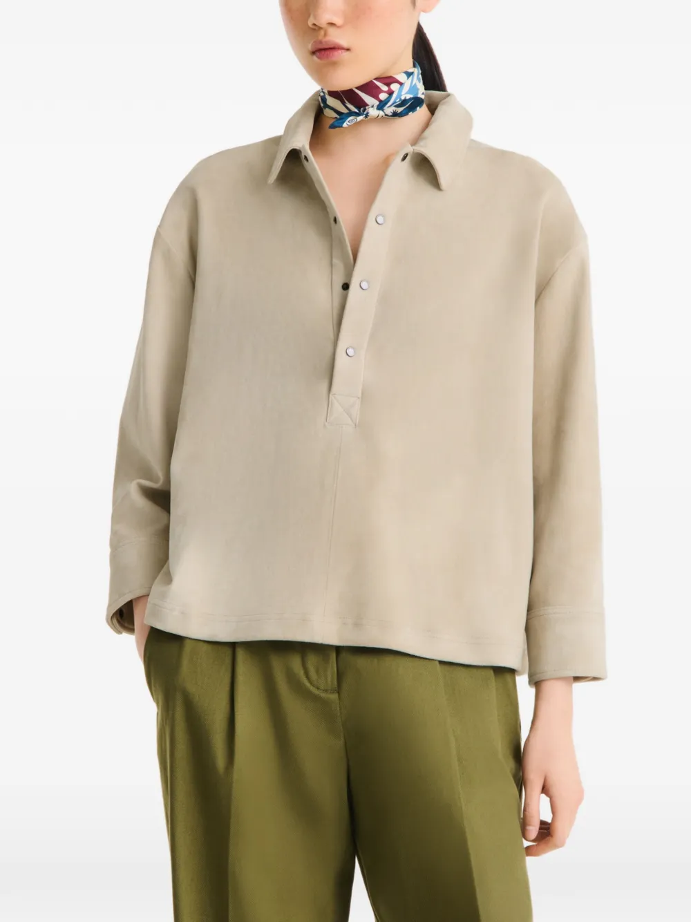 Longchamp Catch the Parisian Wave Seidenschal - Blau