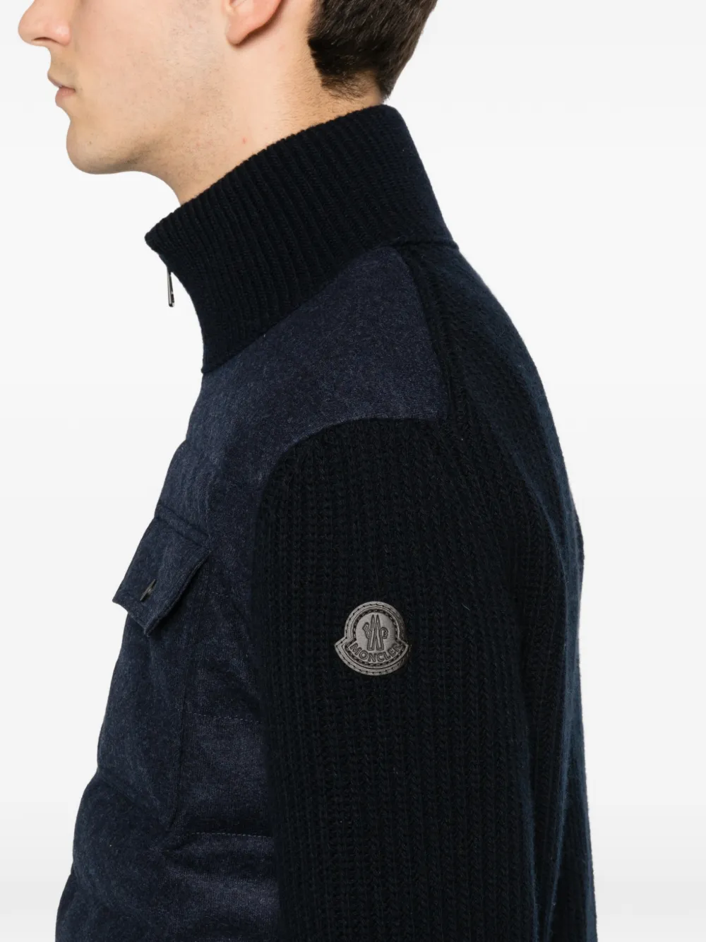 Moncler pocket zip sweater Blauw