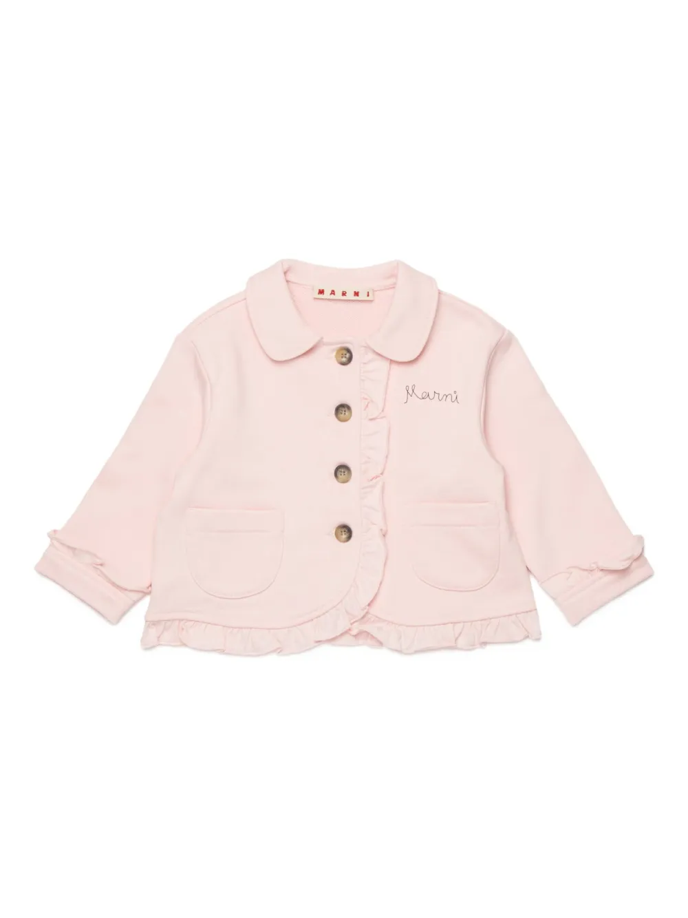 Marni Kids Giacca con ruches e logo - Rosa