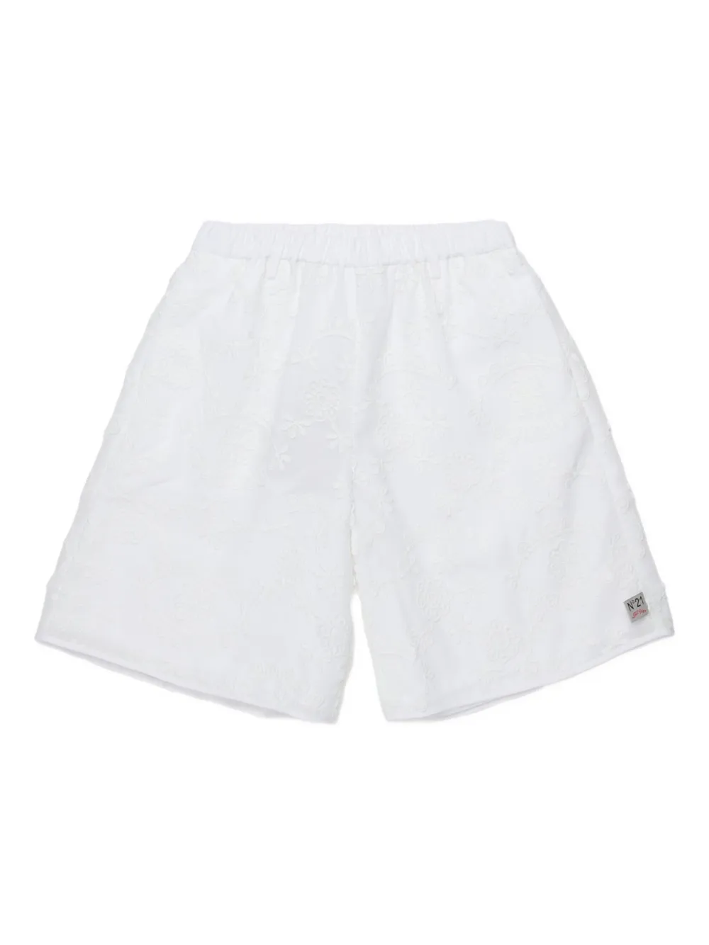 Nº21 Kids Shorts a fiori - Bianco