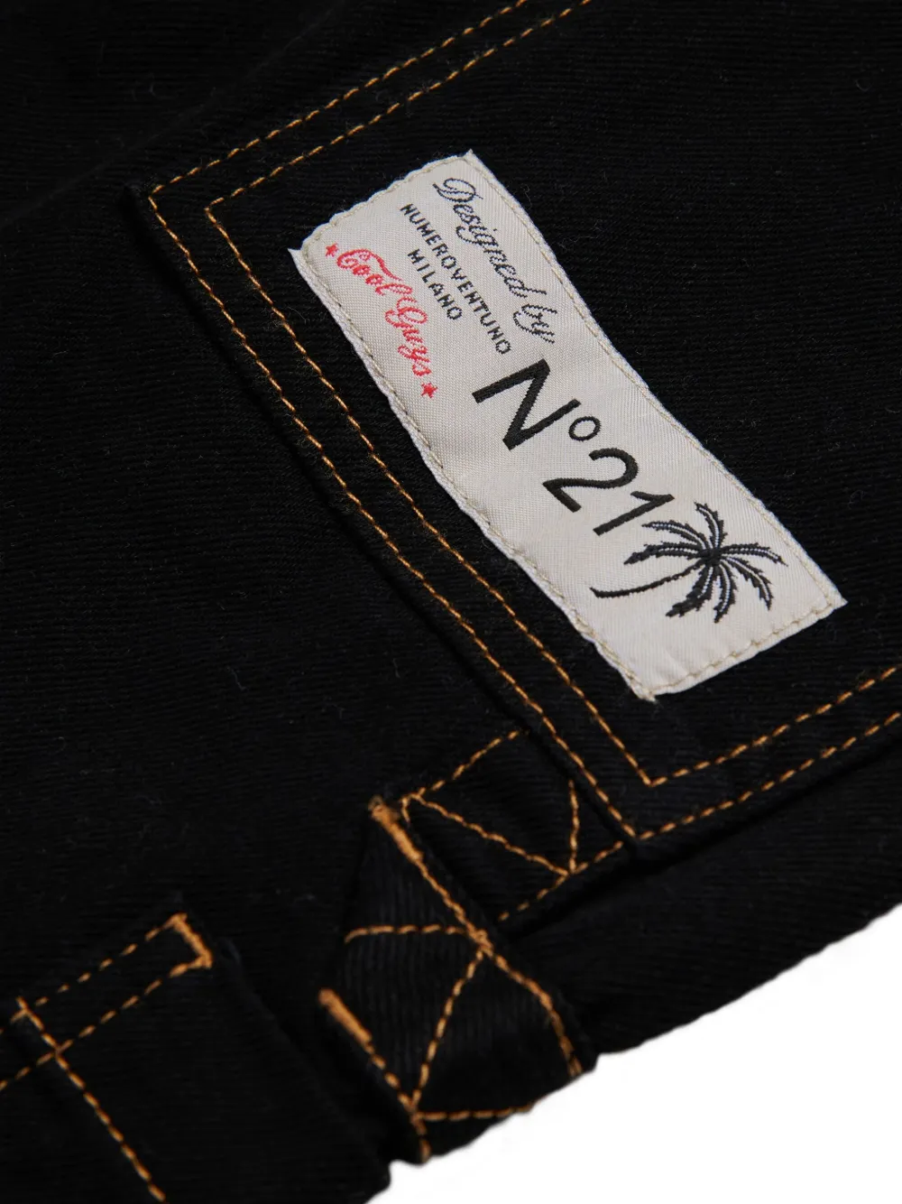  Nº21 Kids Contrast-stitching Shorts - Black 