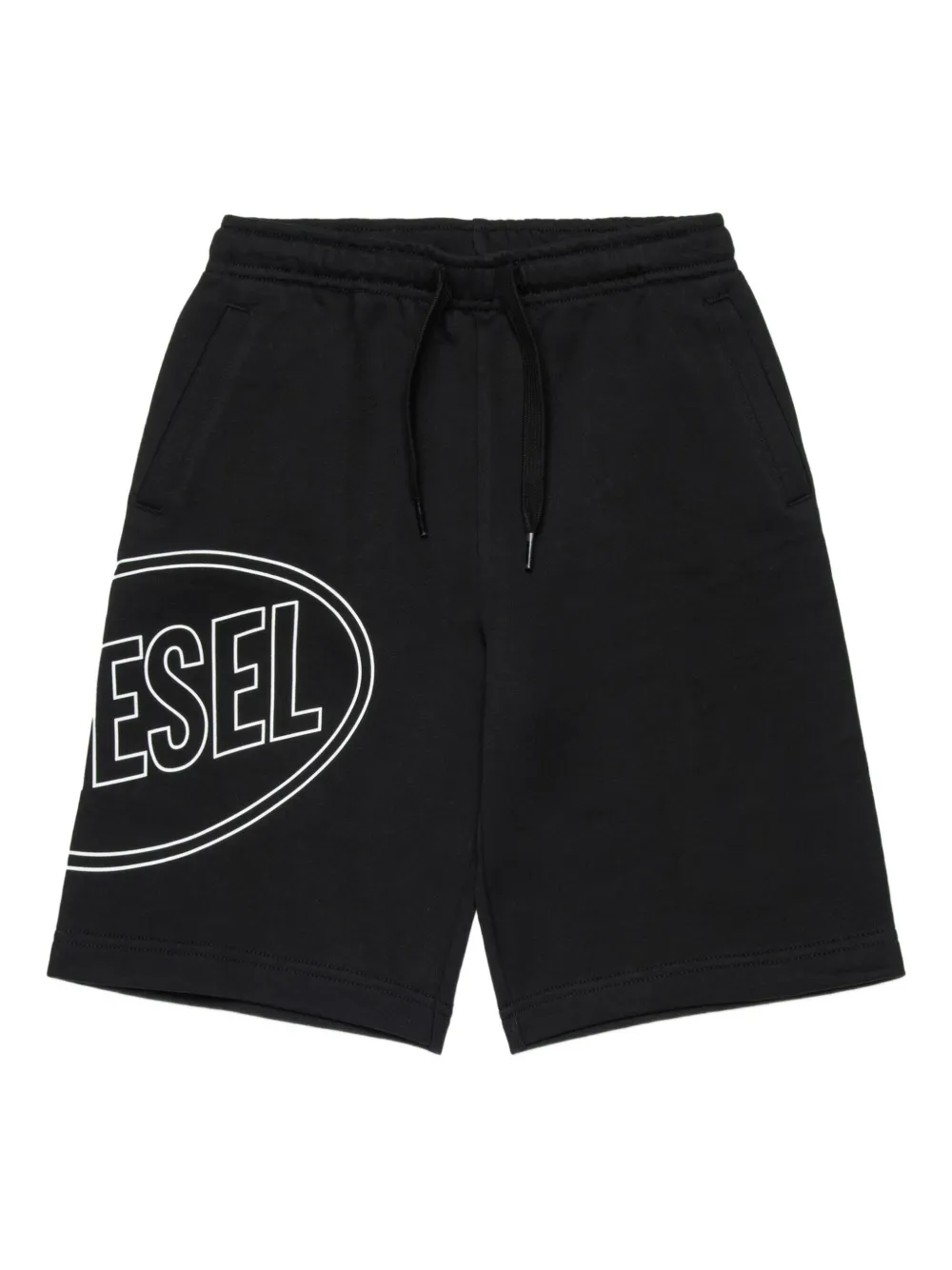 Diesel Pcircle Logo-detail Shorts In Black