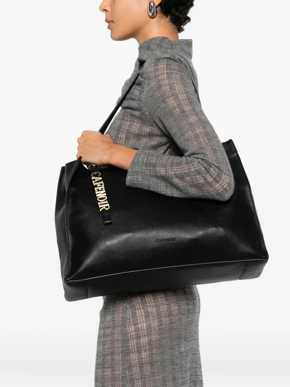 Cafènoir Logo-charm Tote Bag In Black