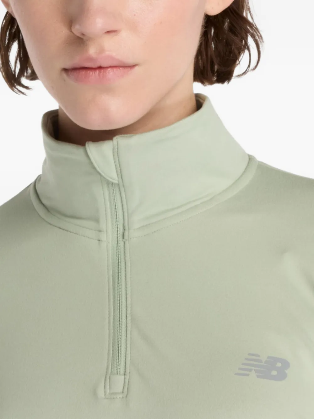 New Balance Sweater met korte rits Groen