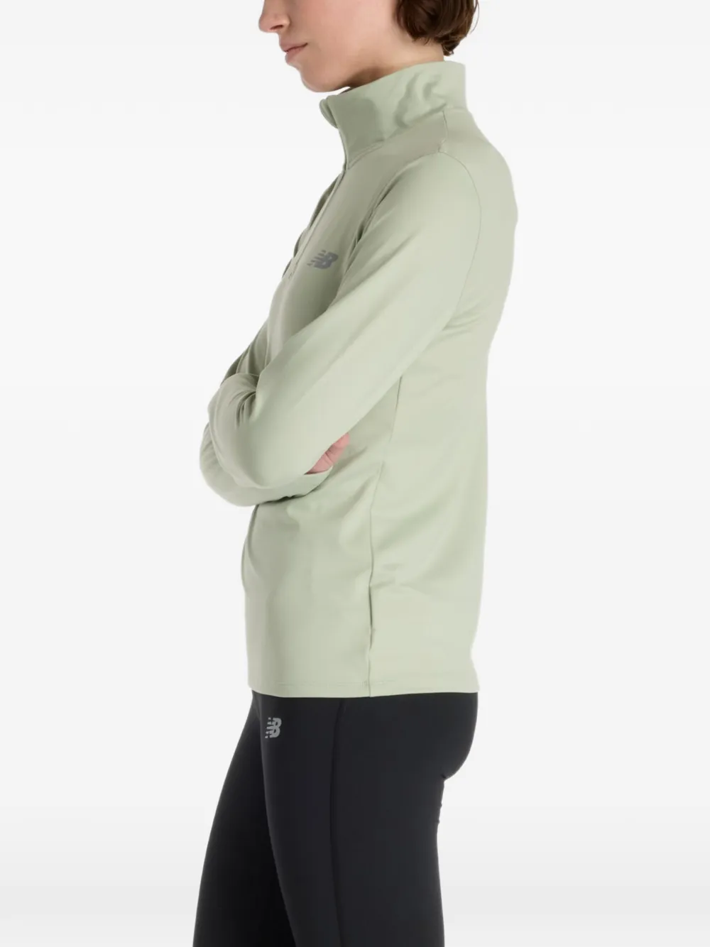 New Balance Sweater met korte rits Groen