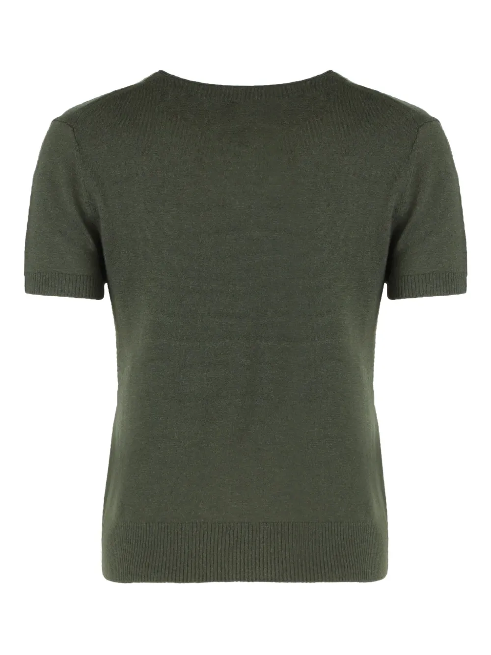 Vince Diamond-pattern Short-sleeve Top In Green