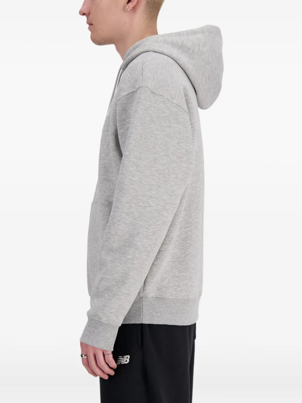 New Balance Hoodie met trekkoord en logodetail Grijs