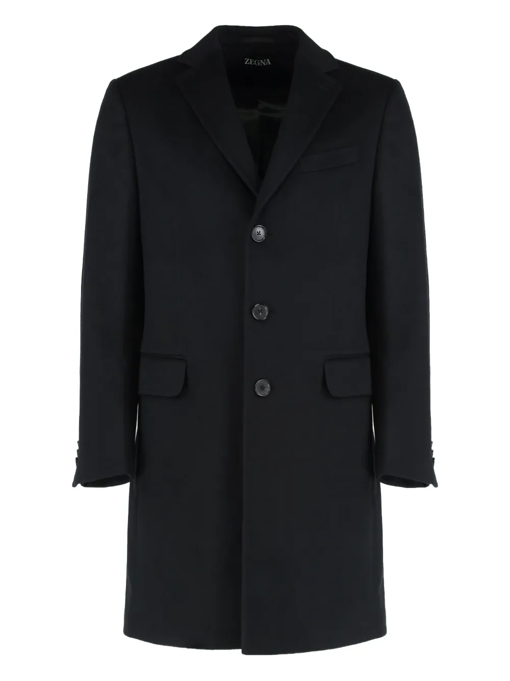 Zegna button flap-pocket coat | Black | Image 1
