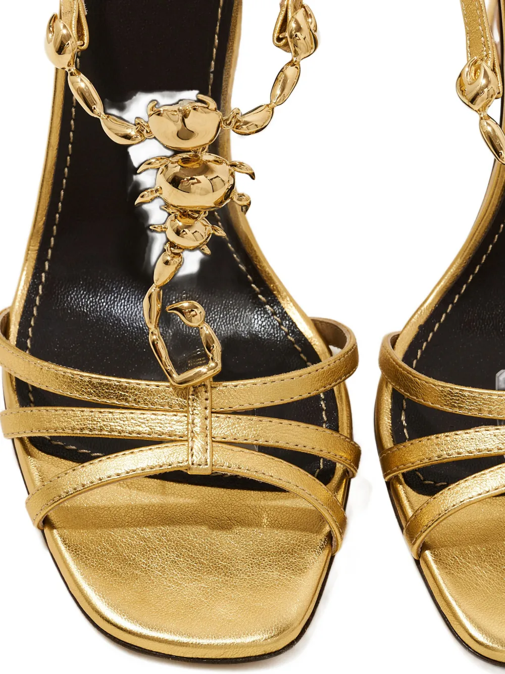 Maison Skorpios Blake Triple-strap Sandals In Gold