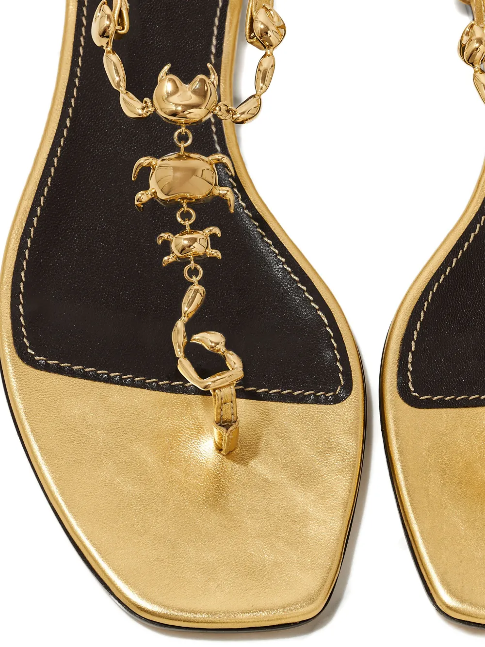 Maison Skorpios Bianca Metallic Sandals In Gold