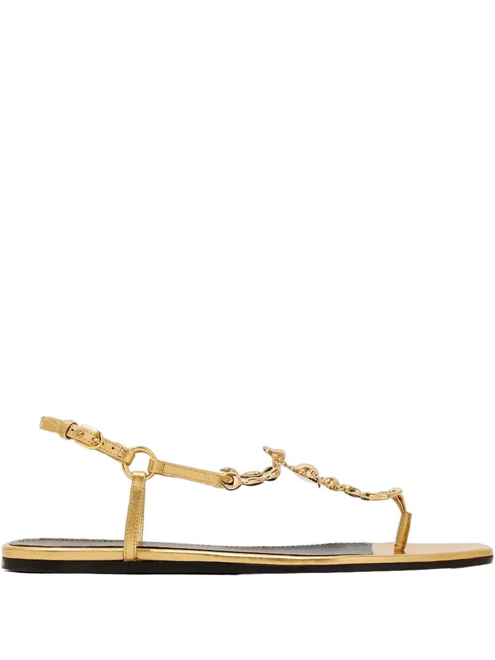 Maison Skorpios Bianca Metallic Sandals In Gold