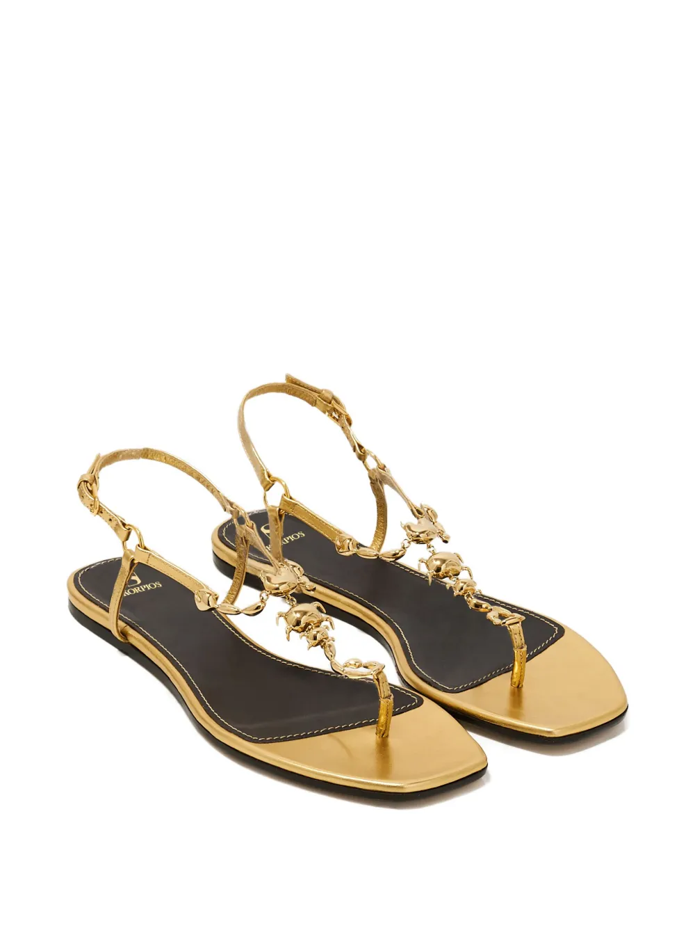 Maison Skorpios Bianca metallic sandalen Goud