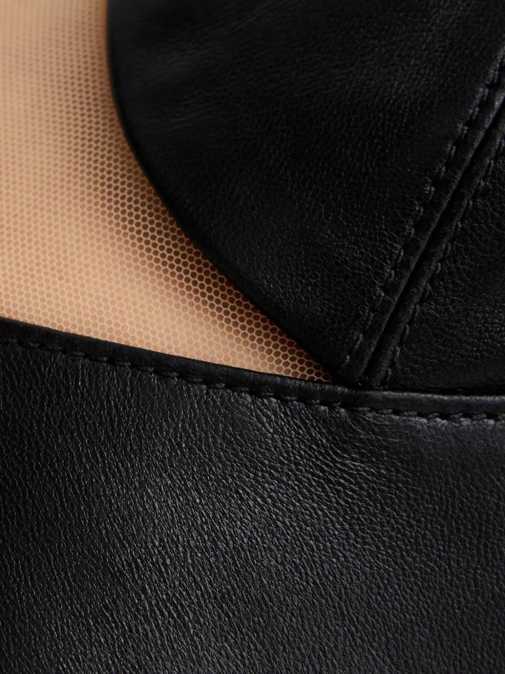 David Koma Leather Mini Dress In Black