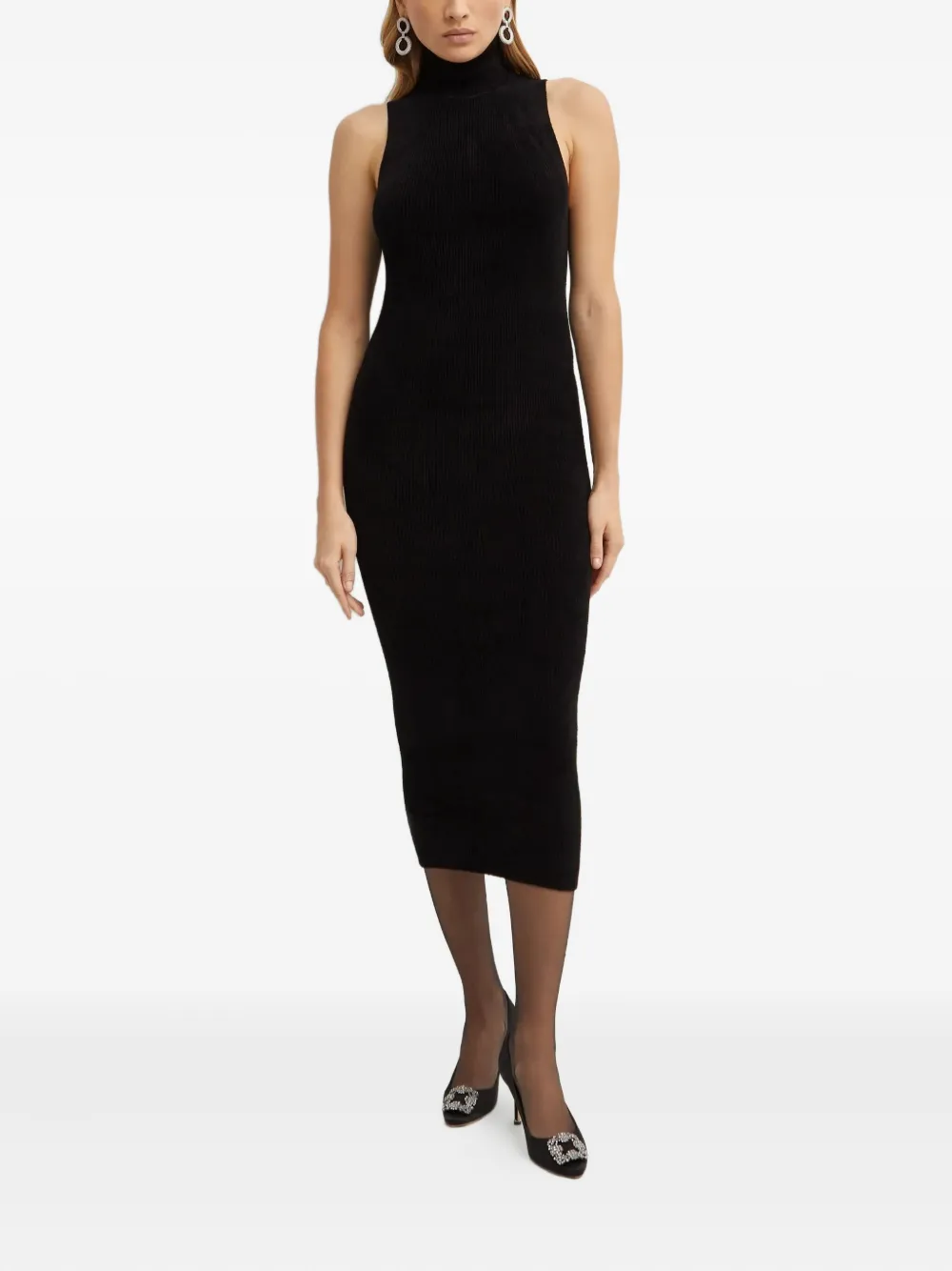 Alexandre Vauthier turtleneck midi dress - Zwart