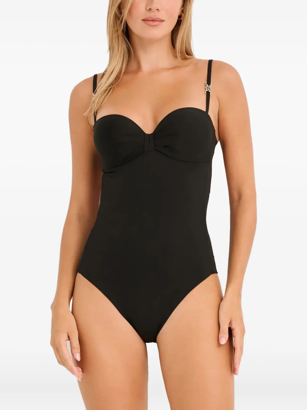 Max Mara Chantal Detachable-straps Swimsuit In Black