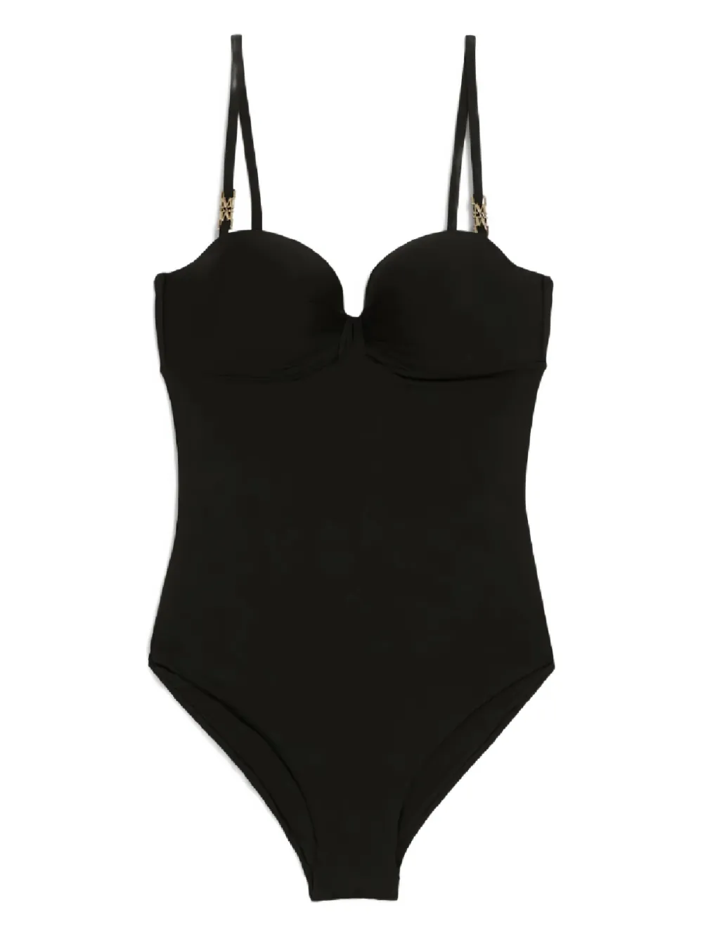 Max Mara Chantal Detachable-straps Swimsuit In Black