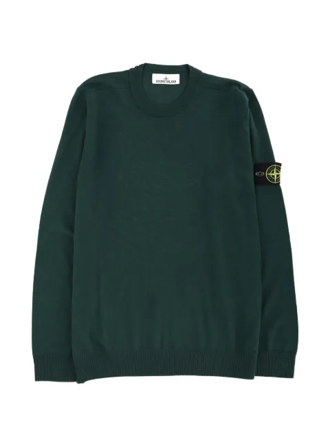 Stone Island logo-patch crew-neck sweater