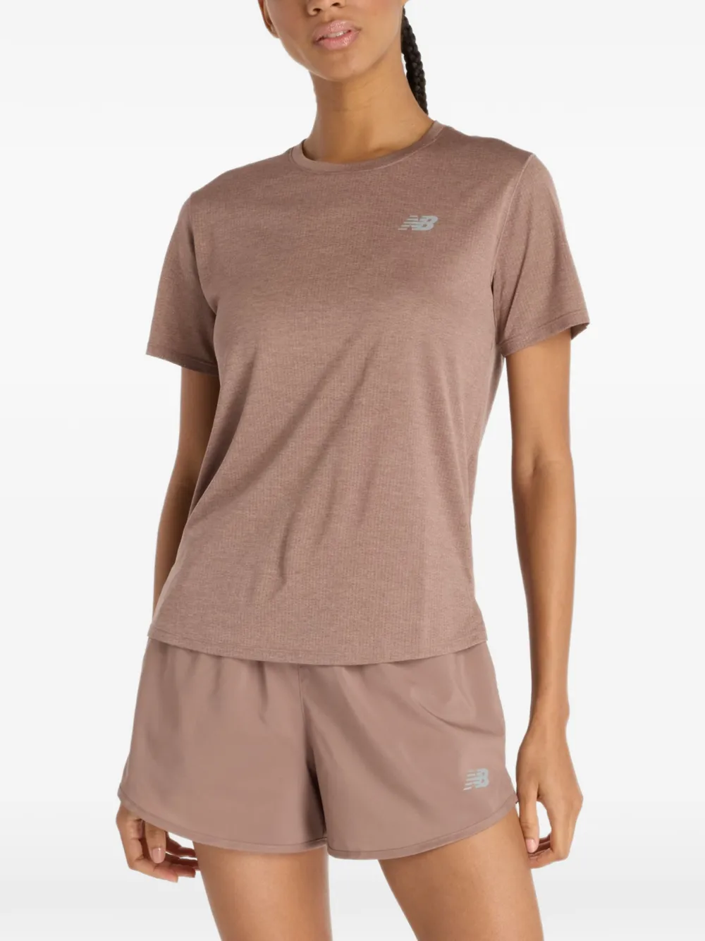 New Balance T-shirt con logo - Marrone