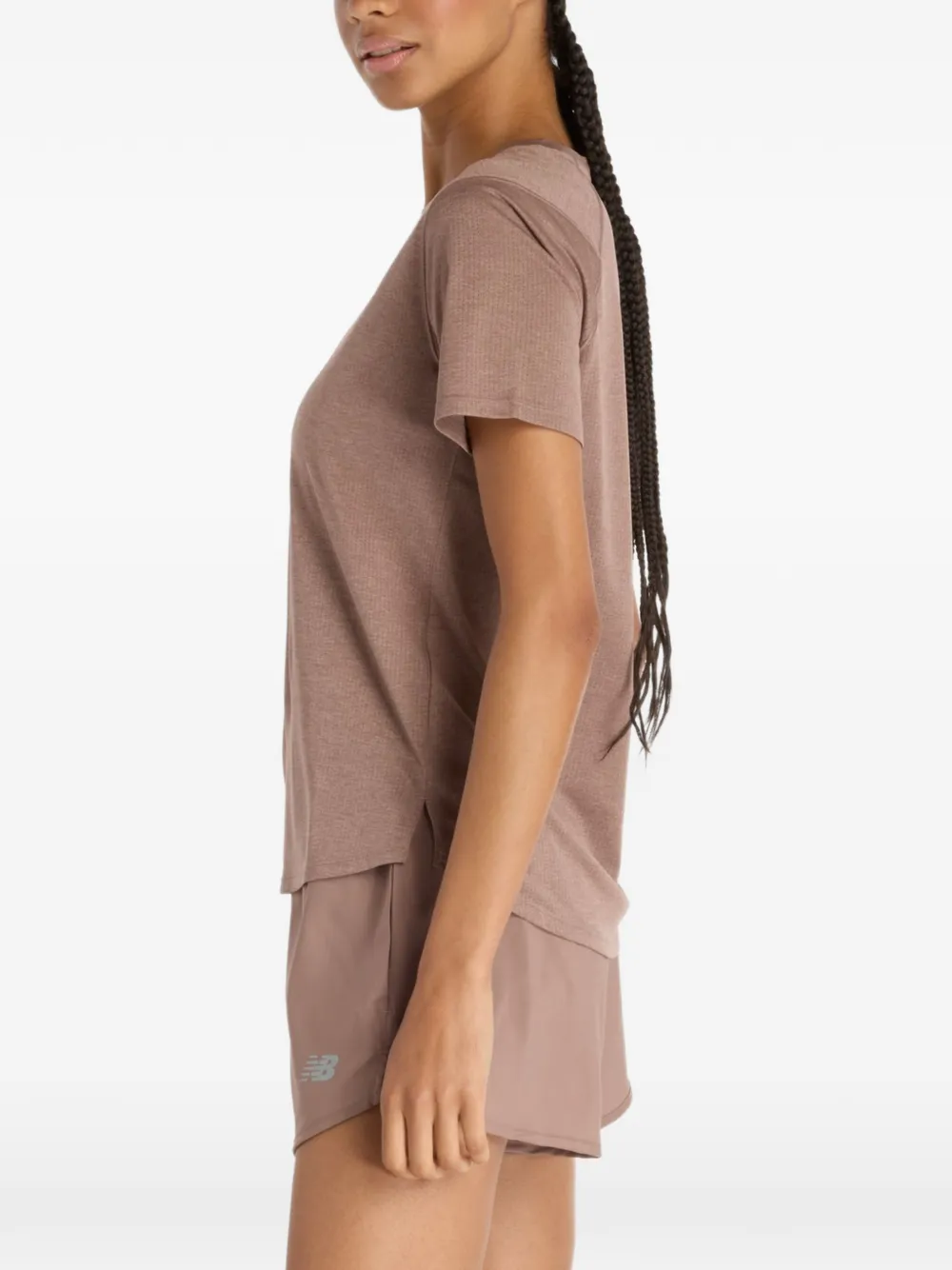 New Balance T-shirt met logoprint Bruin