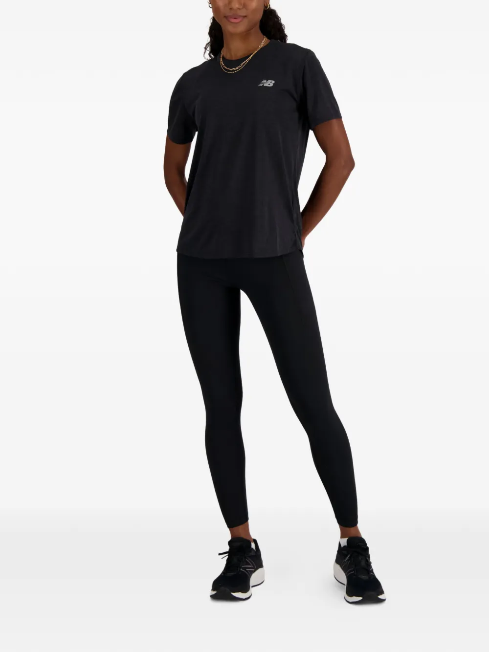 New Balance T-shirt met logo Zwart