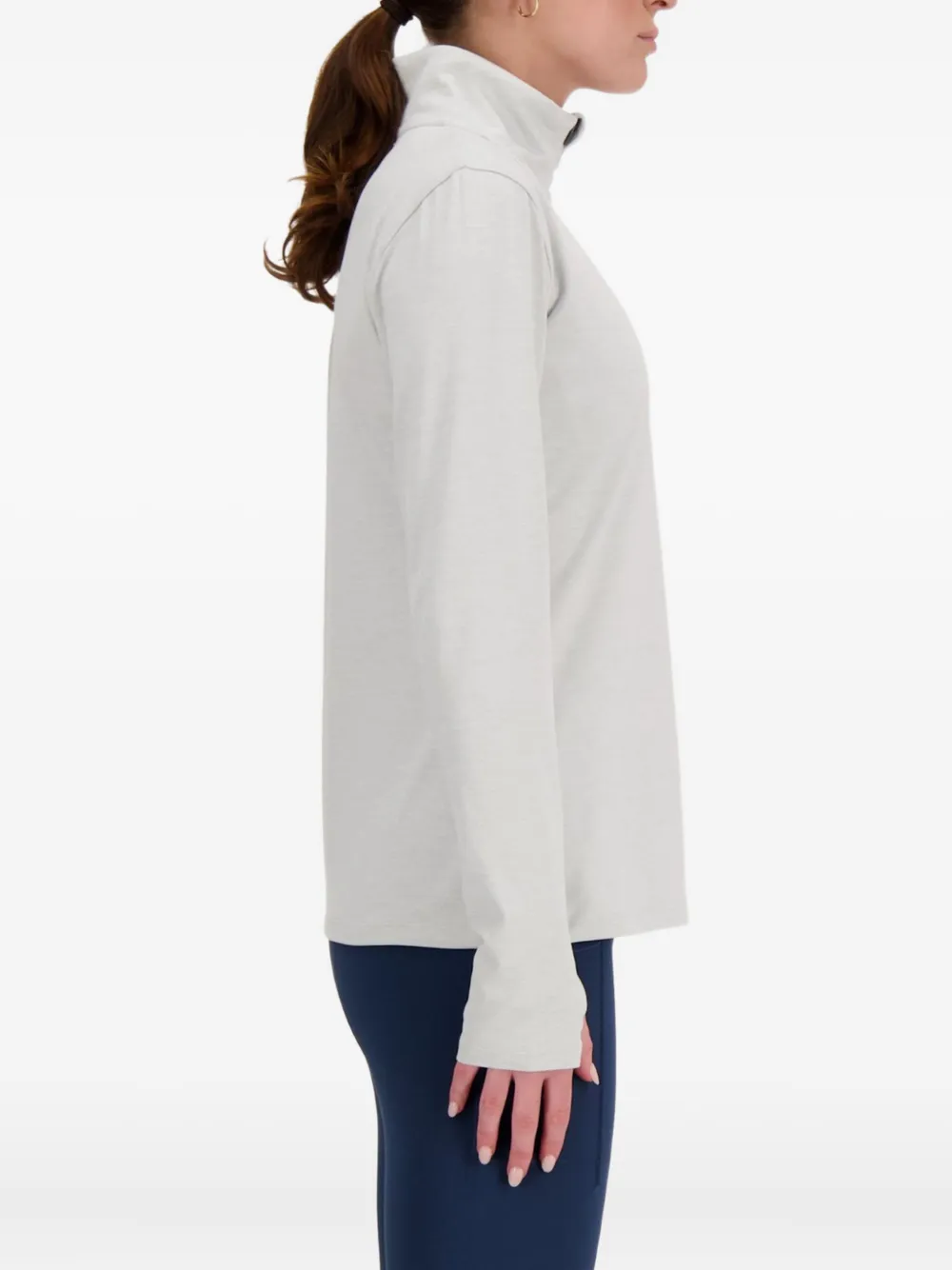 New Balance Space Dye sweater met halve rits Grijs