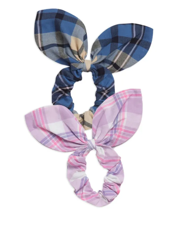 LOT 2 Loveshackfancy ? Ireland Hillside Plaid Scrunchie Set Purple Pink + Blue LoveShackFancy | Accessories | Goody X Loveshackfancy Satin  main image 4