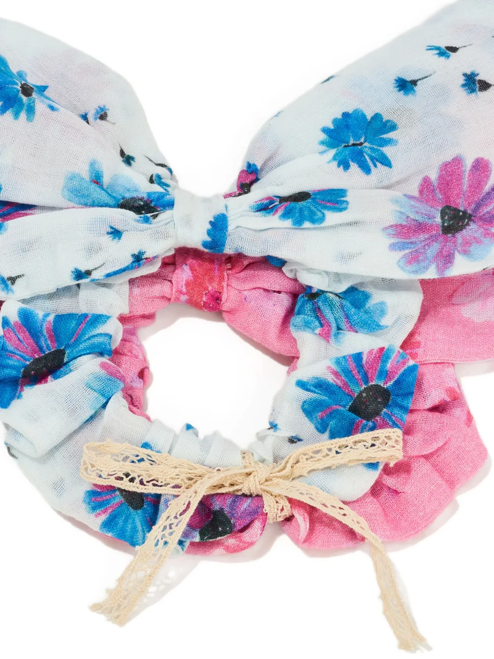 LoveShackFancy Kids Twee haarbanden met bloemenprint Blauw