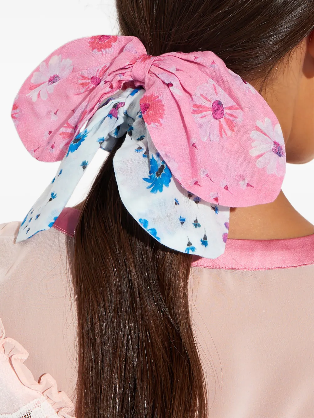 LoveShackFancy Kids Twee haarbanden met bloemenprint Blauw