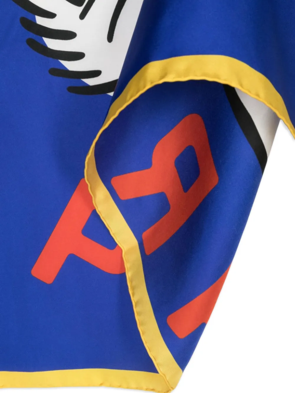 Kenzo Kids Zijden sjaal met tijgerprint Blauw