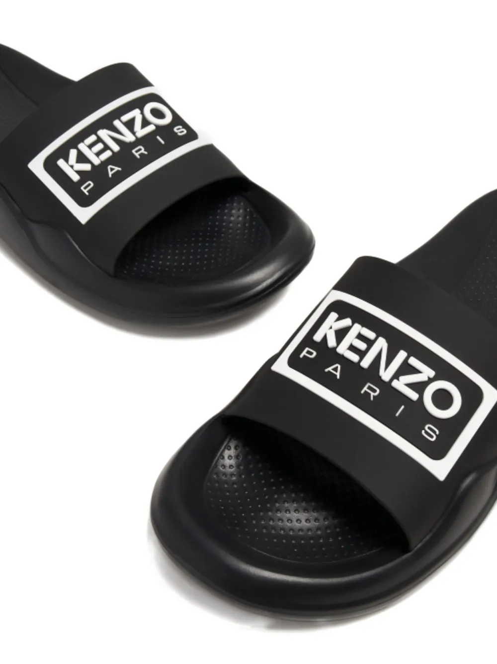 Kenzo Kids Slippers verfraaid met logo Zwart