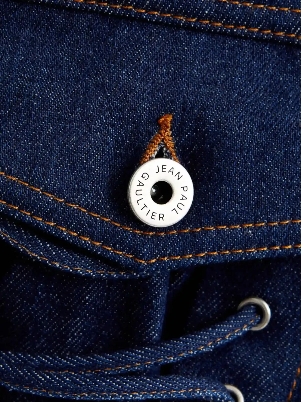 Jean Paul Gaultier Lacing-detail Denim Jacket In Blue