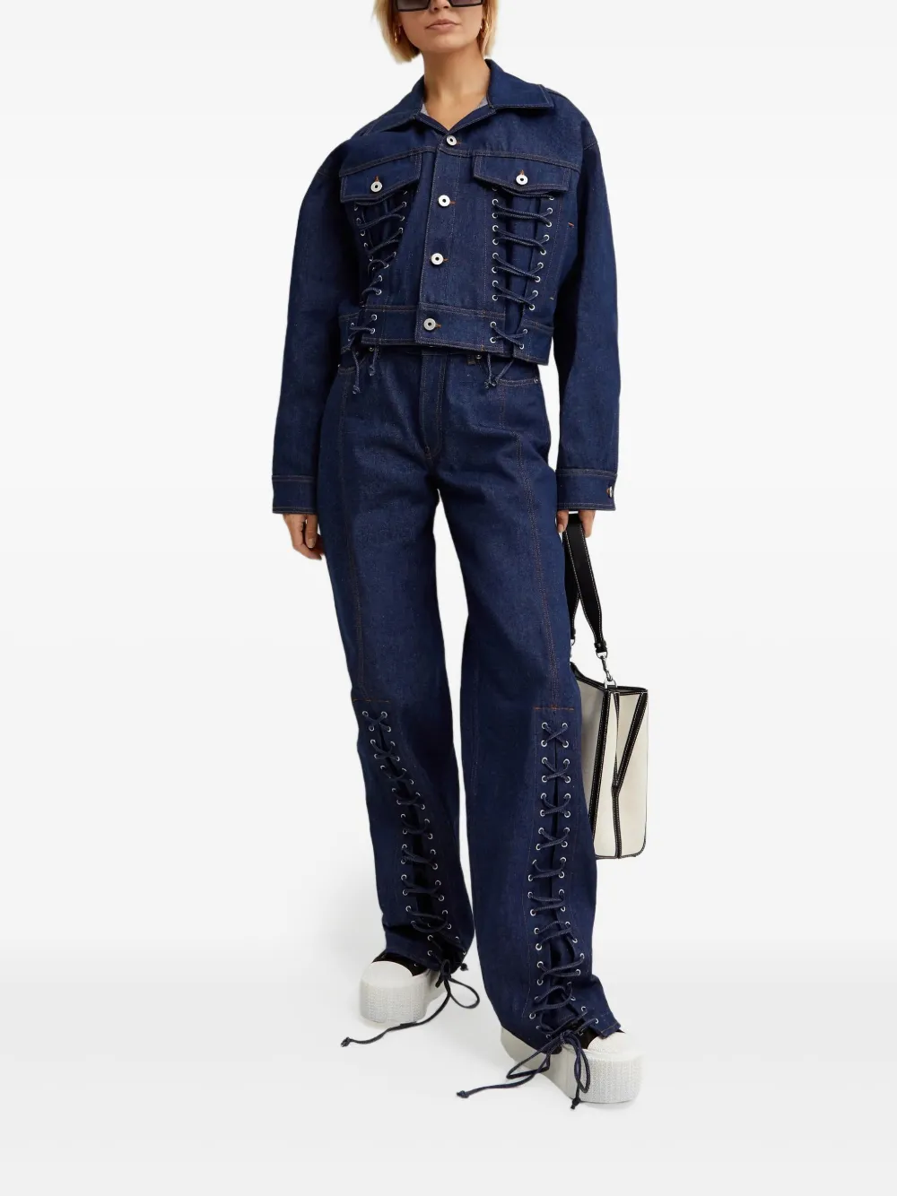 Jean Paul Gaultier lacing-detail denim jacket | Denim Jackets | Image 2