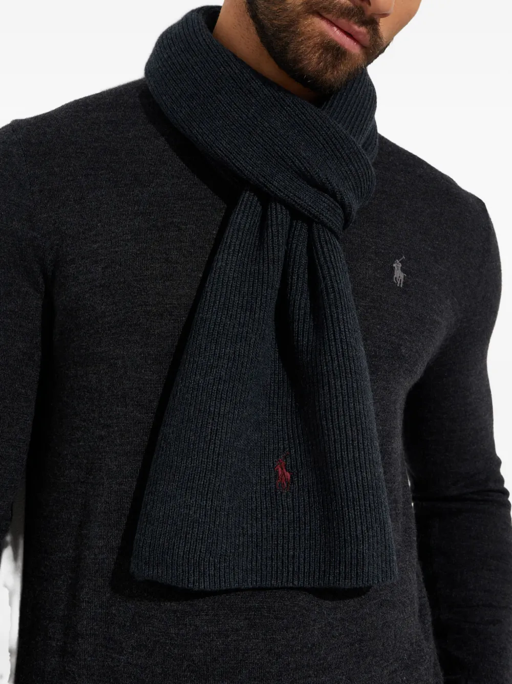 Polo Ralph Lauren Polo Pony Scarf In Black