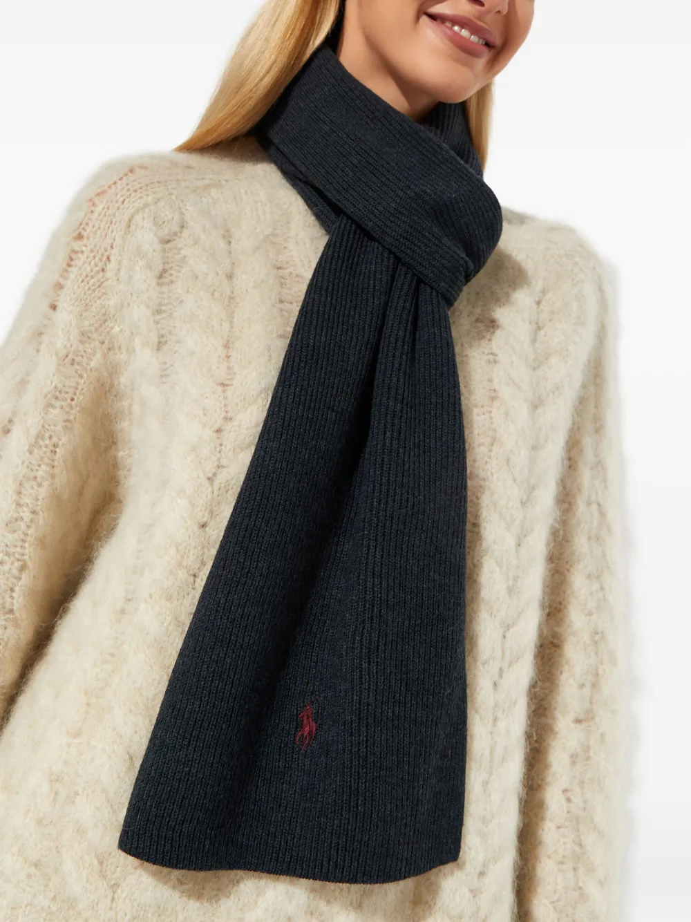 Polo Ralph Lauren Polo Pony Scarf In Black