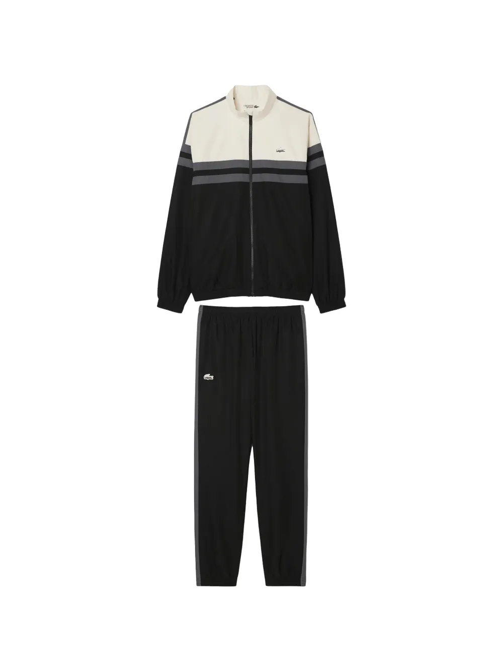 Lacoste hooded striped tracksuit - Nero