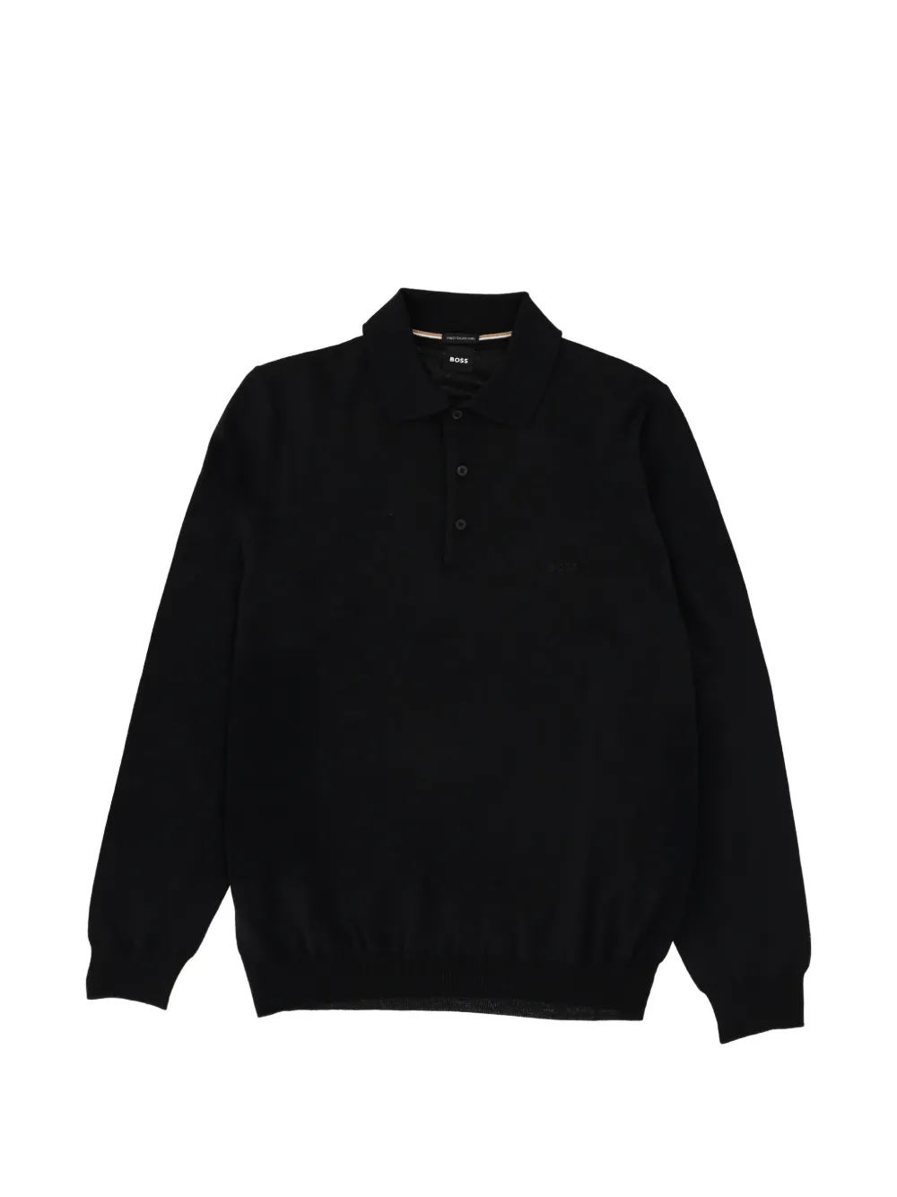 BOSS long-sleeve polo shirt - Zwart