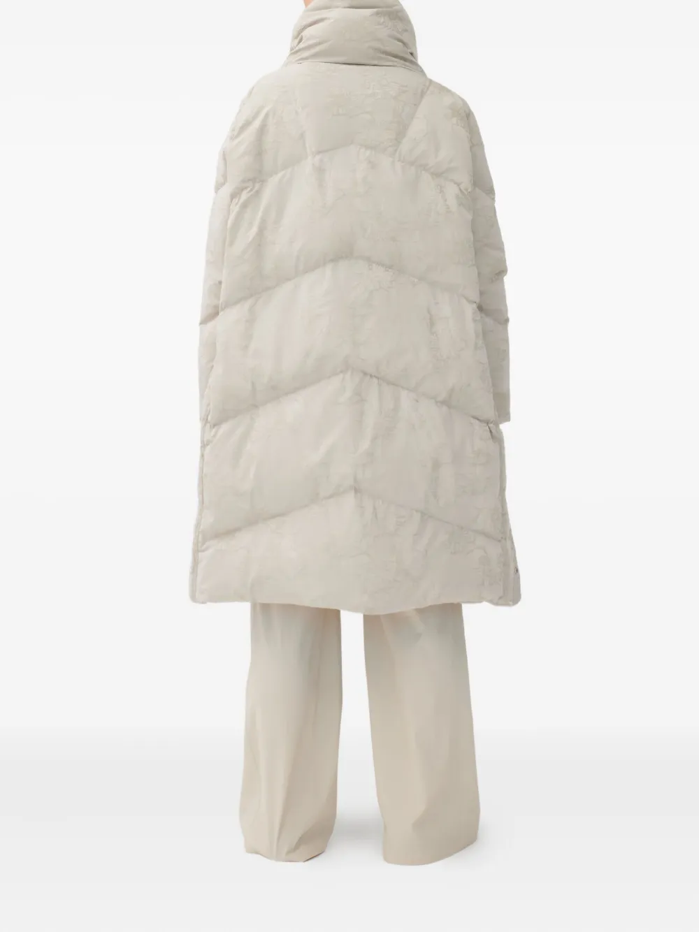 Annette Görtz Amos gewatteerde jas met bloemen - Beige