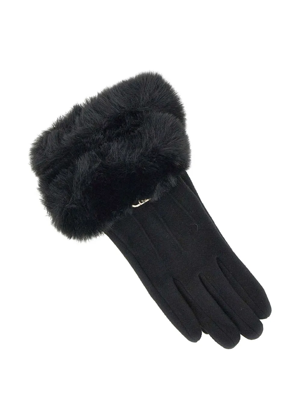 LIU JO logo-plaque gloves - Zwart