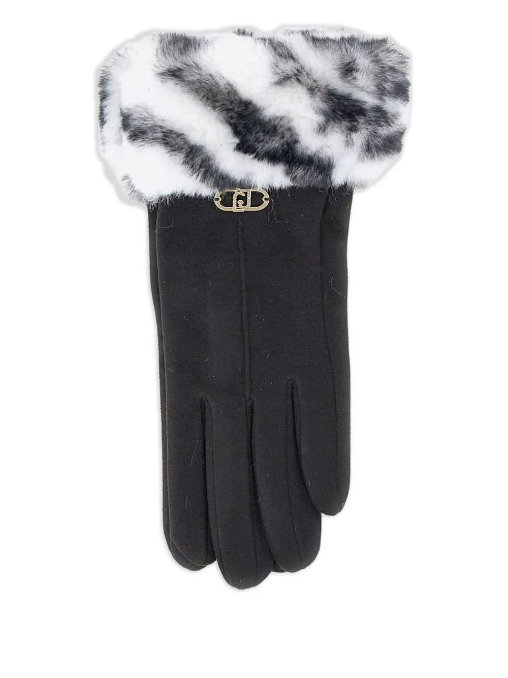 LIU JO  metal-logo gloves | Black | Image 1