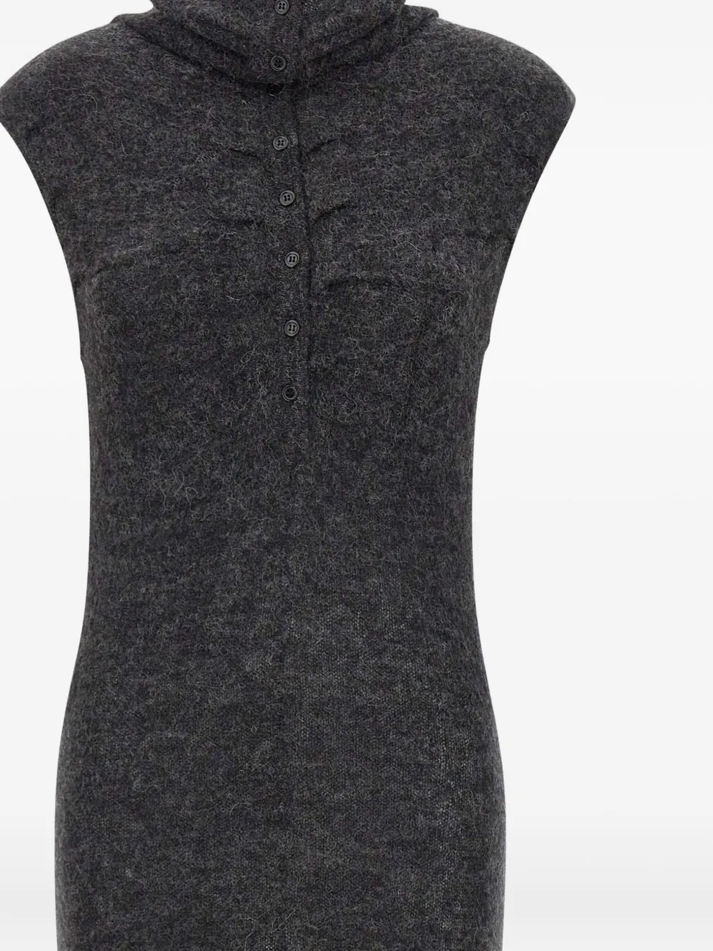 A. ROEGE HOVE Marie high-neck buttoned dress - Grijs