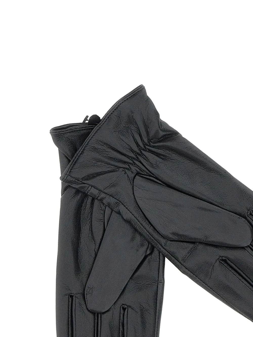 Liu •jo Logo-buckle Faux-leather Gloves In Brown