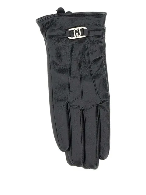 LIU JO logo-buckle faux-leather gloves